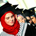 Studenti Palestinesi festeggiano durante il la 32 Cerimonia di Laurea al Al - Najah University in The West Bank City of Nablus on 07 June 2012 Photo by Nedal Eshtayah - ASSOPALESTINA