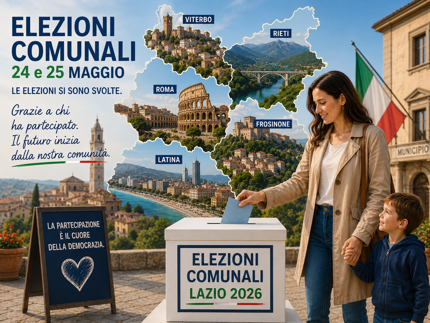 AMMINISTRATIVE: AFFLUENZA NEL LAZIO IN CALO